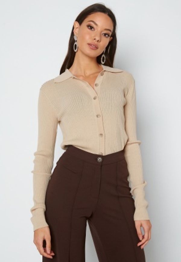 SELECTED FEMME Ally LS Knit Cardigan Poloneck Sandshell S