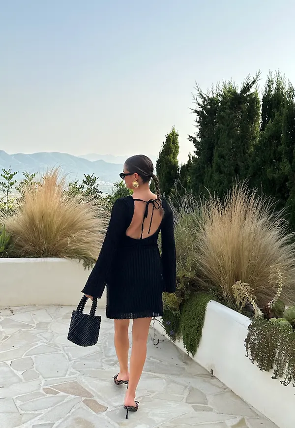 Deep Back Short Structured Dress