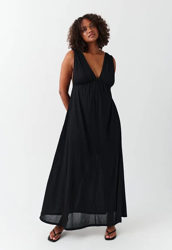 Deep v maxi dress