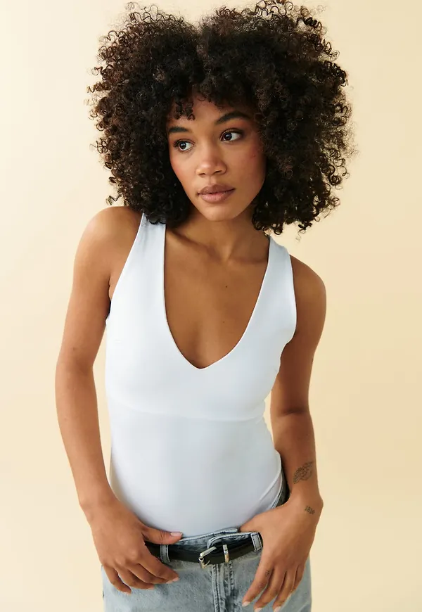 Deep v neck micro body