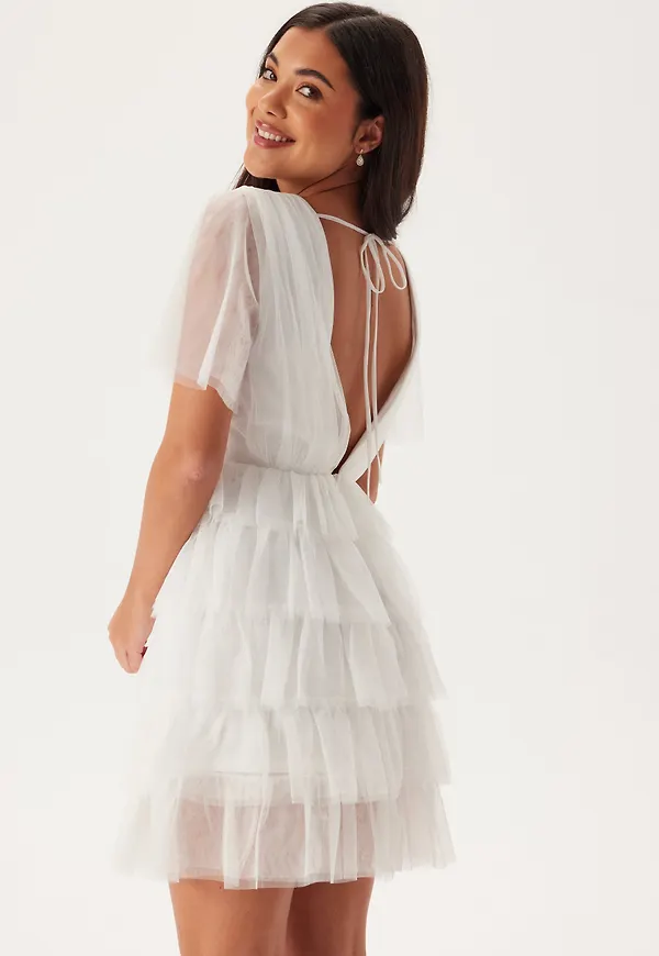 Deep V-neck Tulle Dress