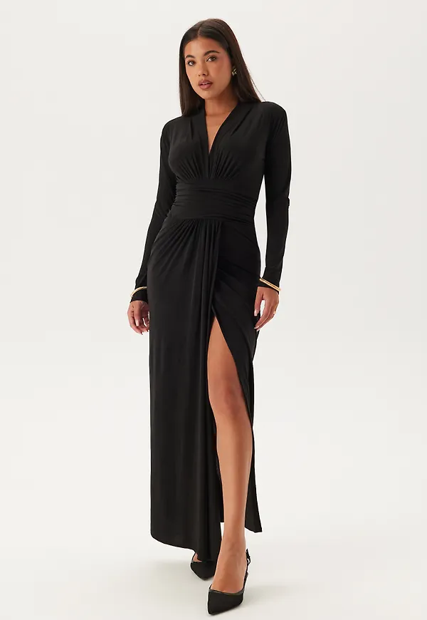 Deep V Wrap Front Maxi Dress