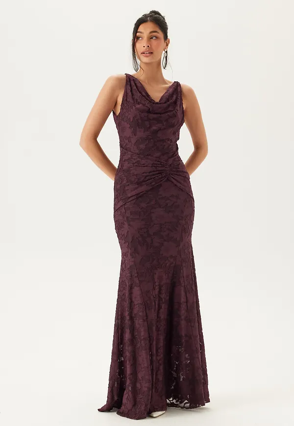 Deep Waterfall Mermaid Gown