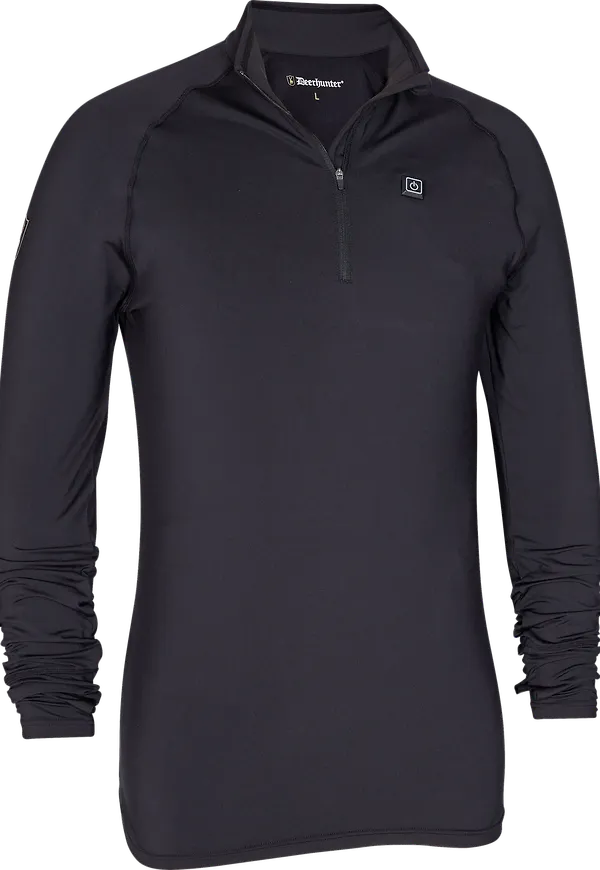 Deerhunter Unisex Heat Undershirt With Zip-Neck Black