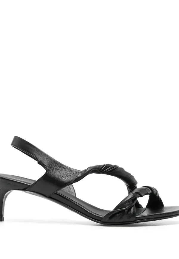 Del Carlo lädersandaler 60 mm - Svart
