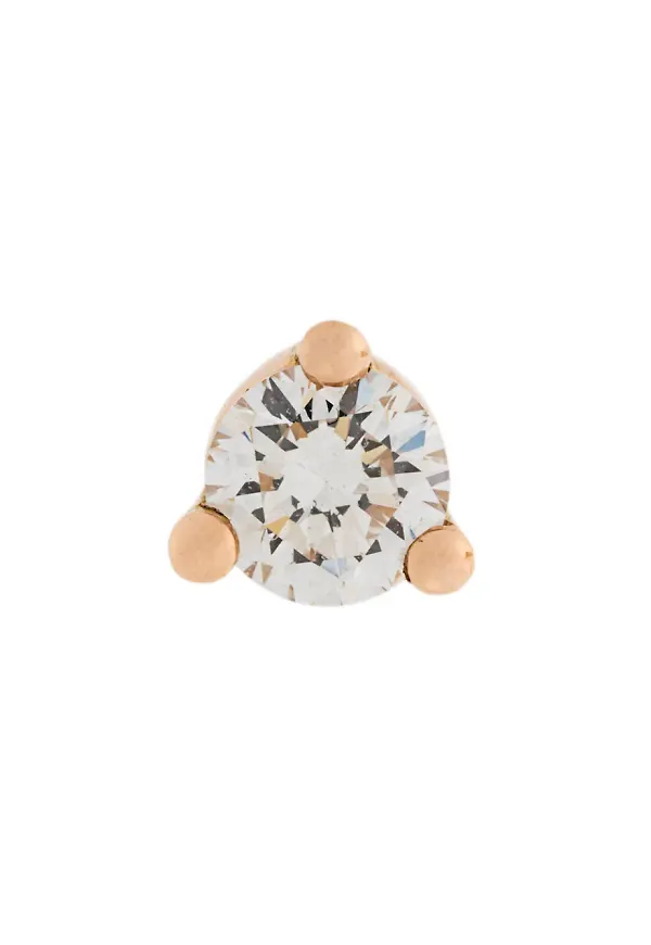 Delfina Delettrez 18kt gold Dots Solitaire diamond and pearl earring - Vit