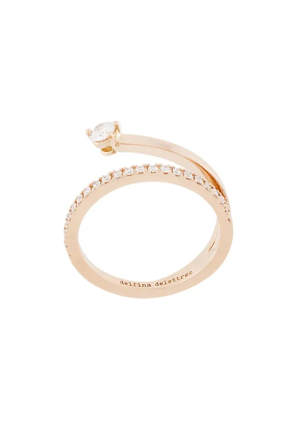 Delfina Delettrez Marry Me diamantring i 18K champagneguld - Metallic