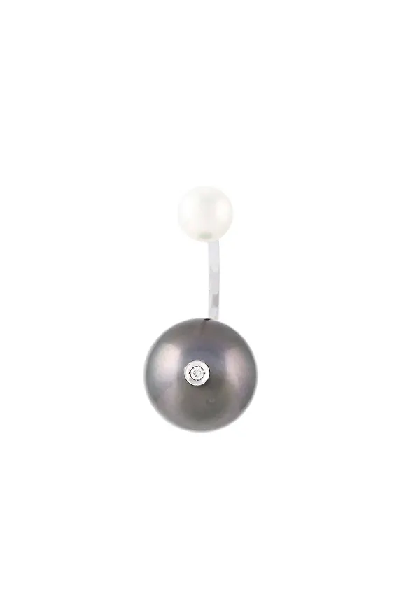 Delfina Delettrez Pearl Piercing diamantörhänge - Grå