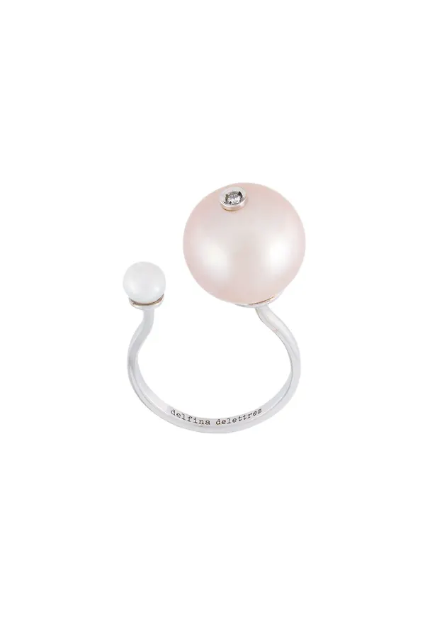 Delfina Delettrez 'Pearl piercing' diamond ring - Metallic