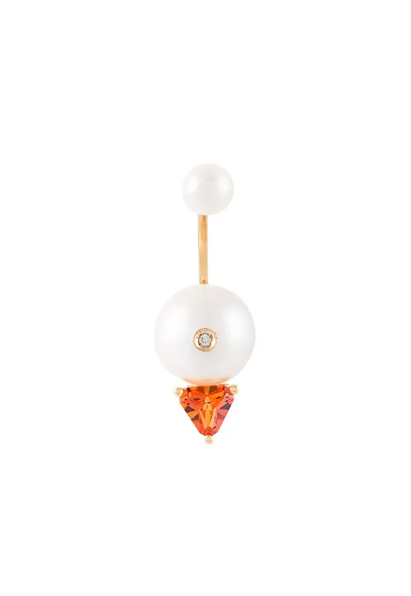 Delfina Delettrez Trillion' diamond earring - Metallic