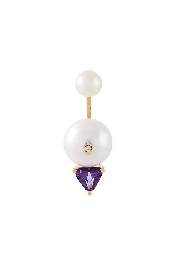Delfina Delettrez 'Trillion' diamond earring - Vit