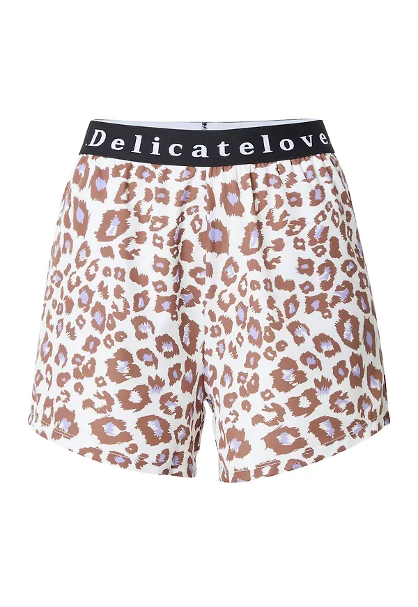 DELICATELOVE Sportbyxa 'MASHA' brun / lila / svart / vit