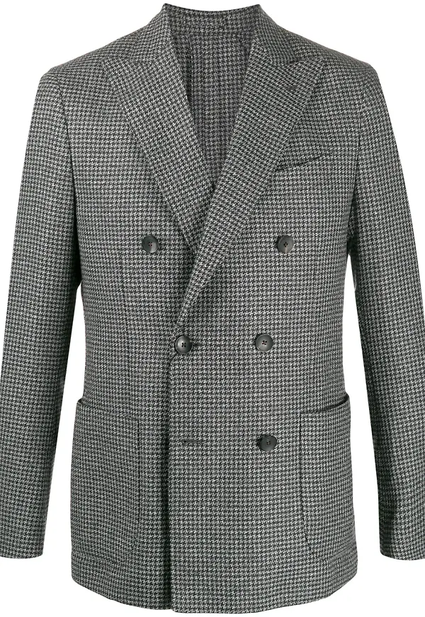 Dell'oglio hundtandsmönstrad blazer - Svart