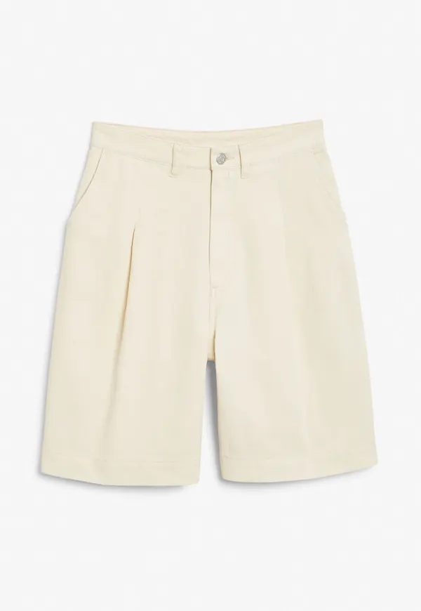 Denim bermuda shorts - White