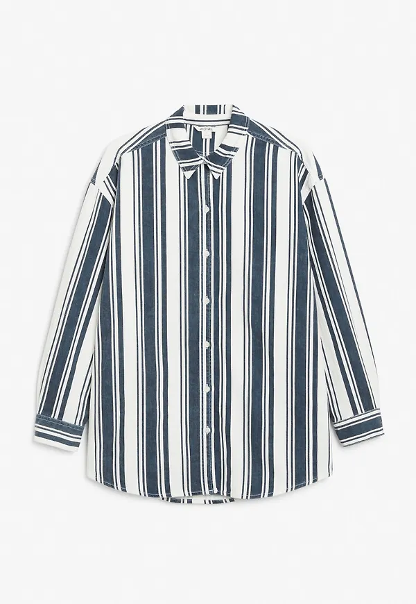 Denim shacket - White