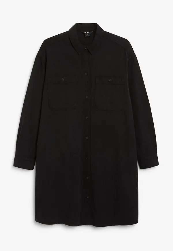 Denim shirt dress - Black