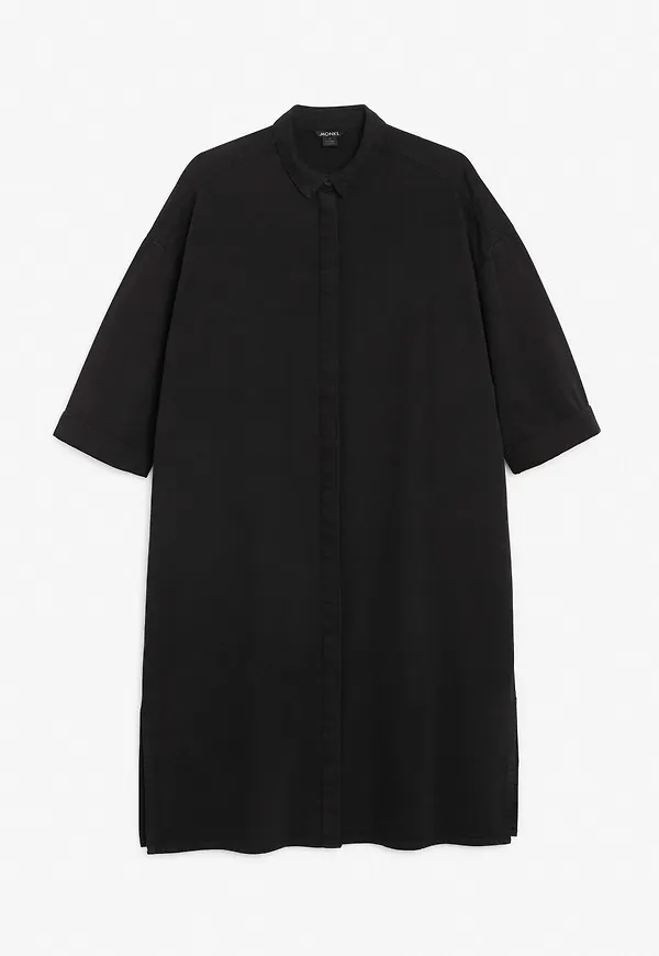 Denim shirt dress - Black