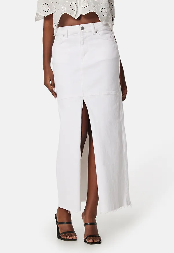 Denim Slit Midi Skirt