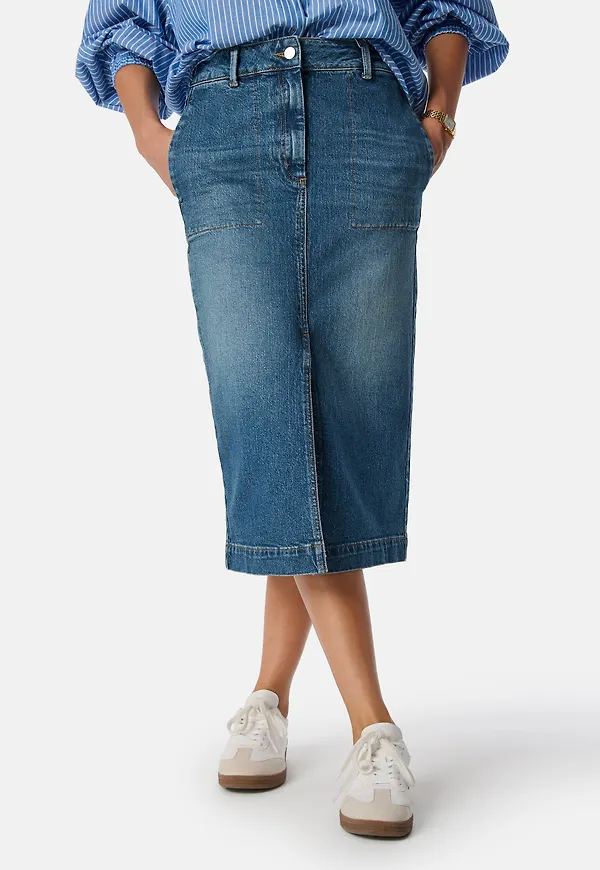 Denim Slit Skirt