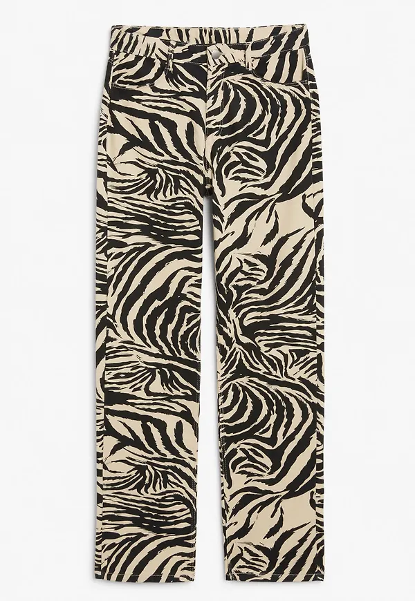 Denim style trousers - Beige