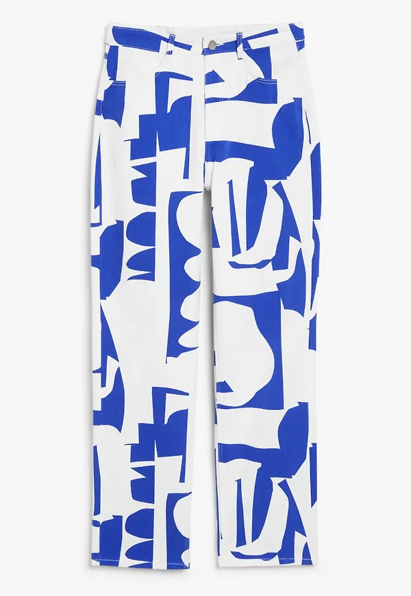 Denim style trousers - White