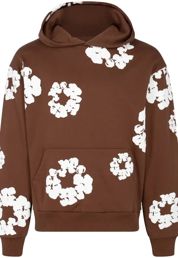 Denim Tears hoodie med tryck - Brun