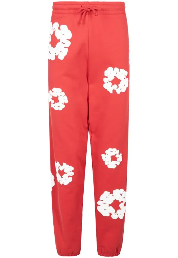 Denim Tears sweatpants med krantryck - Röd