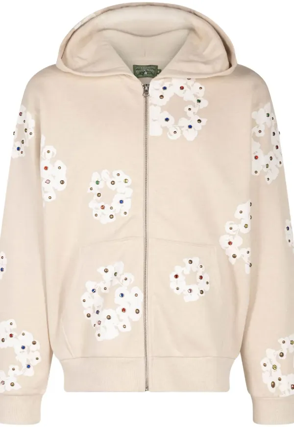 Denim Tears Wreath hoodie med strass - Neutral