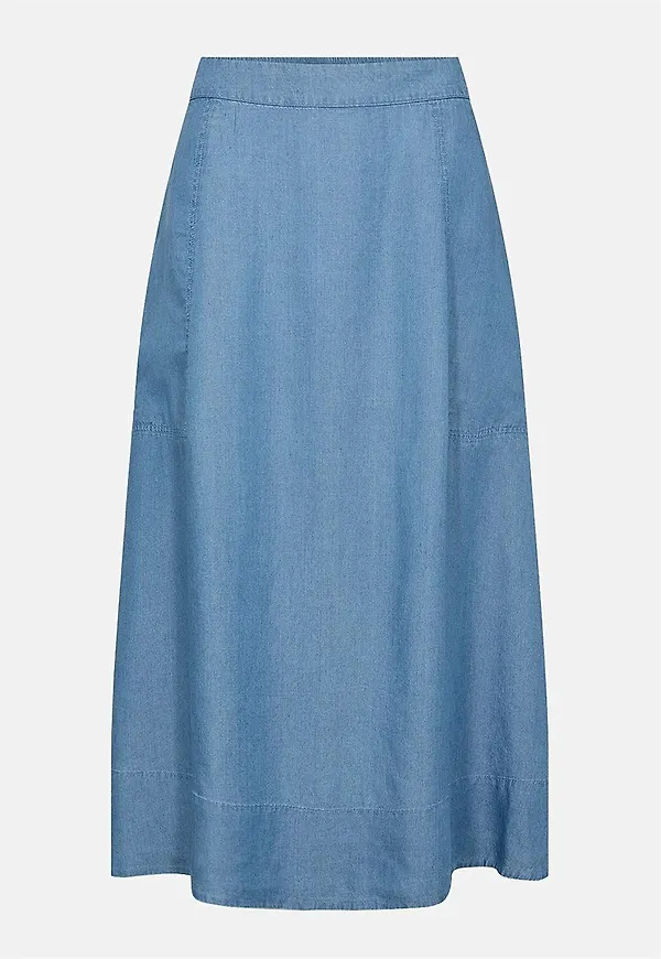 Denimkjol i lyocell med fickor