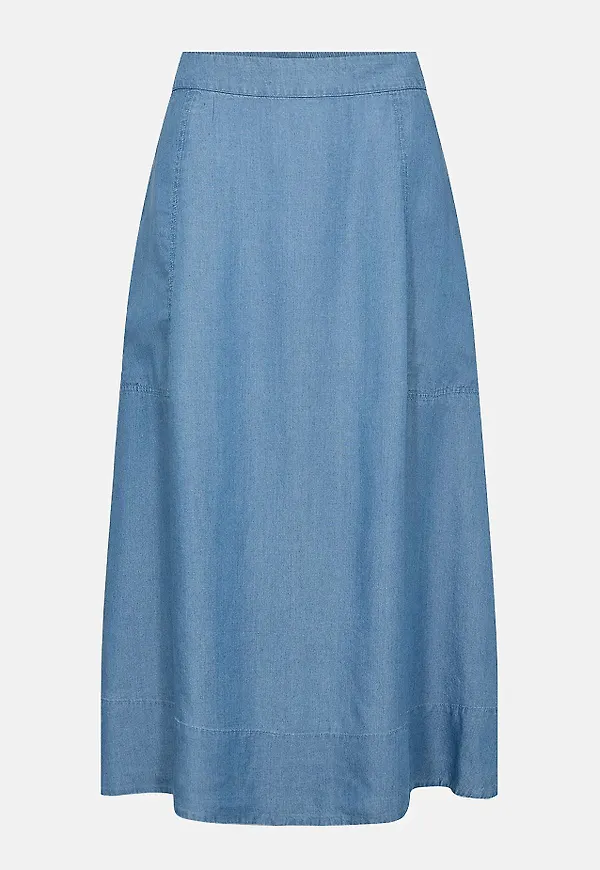 Denimkjol i lyocell med fickor
