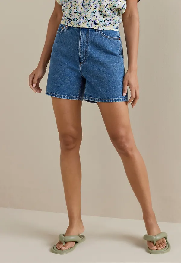 Denimshorts med hög midja