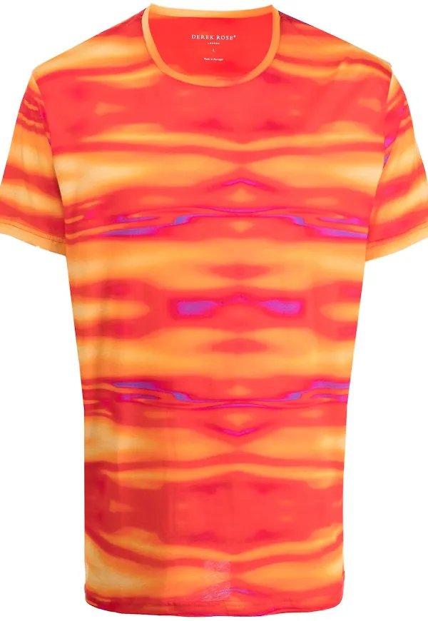 Derek Rose batikmönstrad t-shirt - Orange