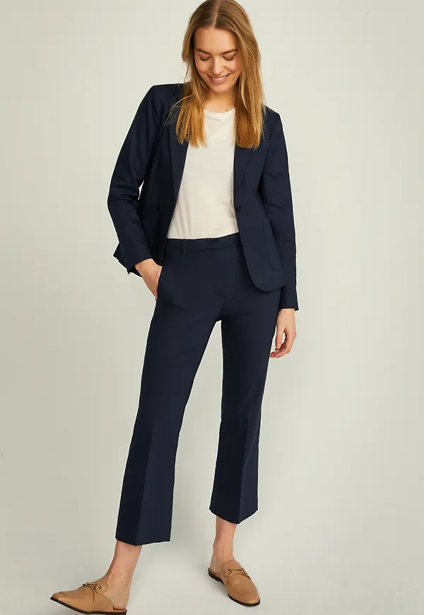 Stockh lm Desi cropped flare trs Byxor NAVY Dam 34