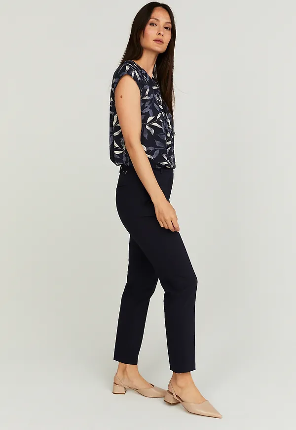 MQ Marqet Stockh lm Desi Trousers Kostymbyxor Navy Dam 34