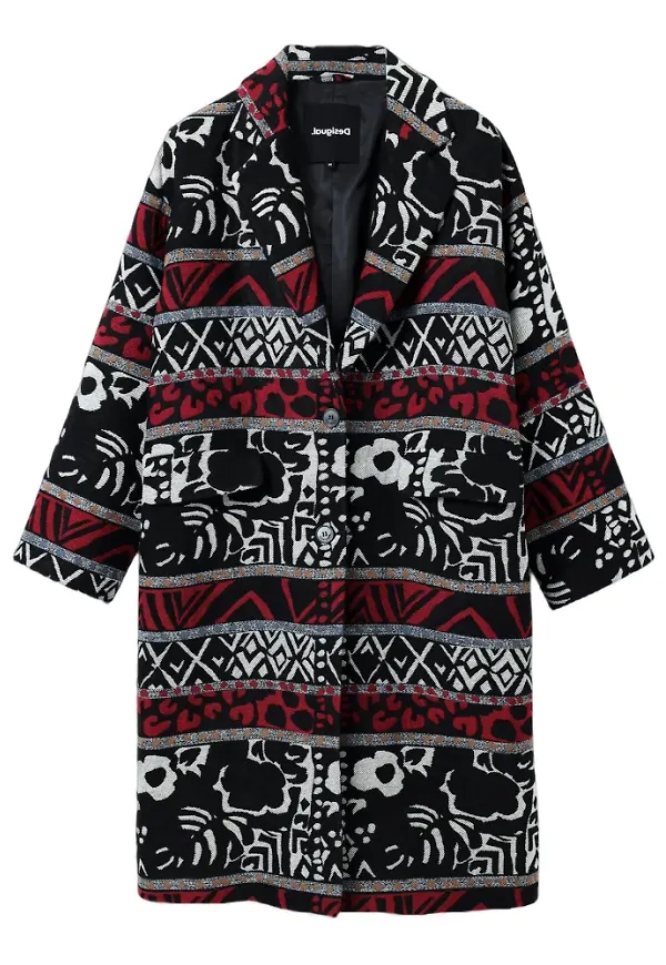 Desigual Enkelbröst kappa Svart, Dam