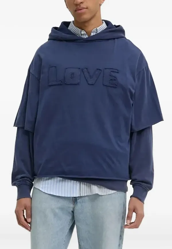 Desigual hoodie med dubbla lager - Blå