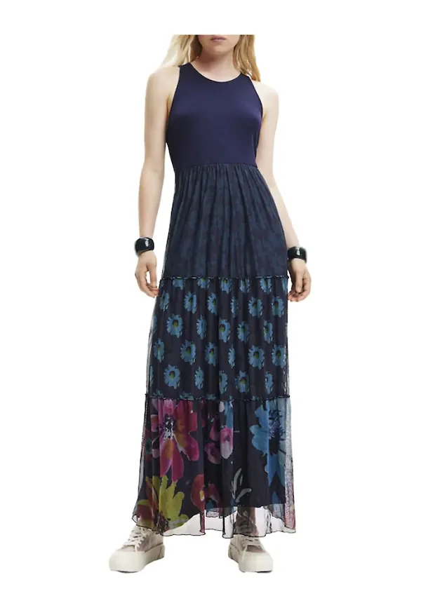 Desigual Maxi Dresses Blå, Dam