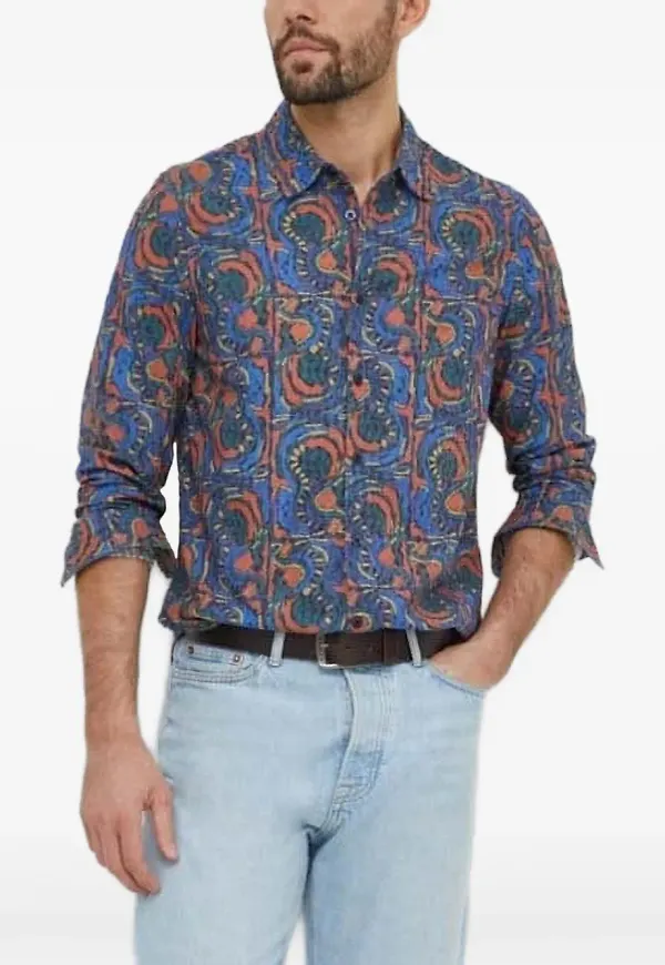 Desigual skjorta med abstrakt tryck - Blå