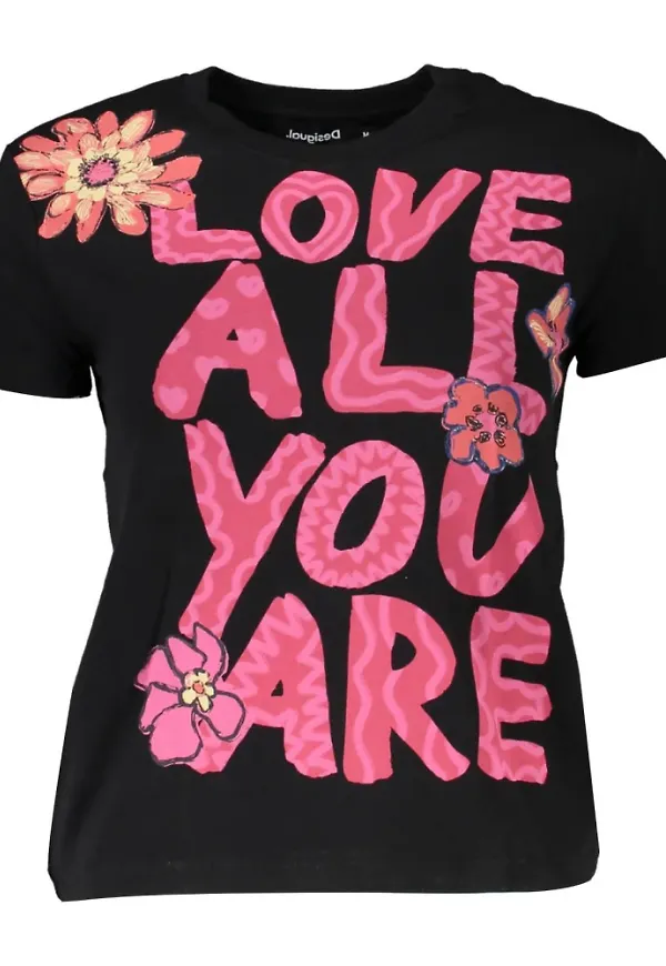 Desigual T-Shirt Svart, Dam