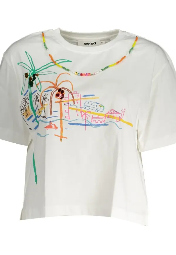 Desigual T-Shirt Vit, Dam