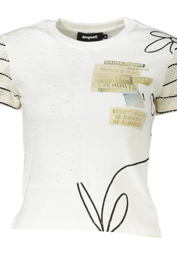 Desigual T-Shirt Vit, Dam