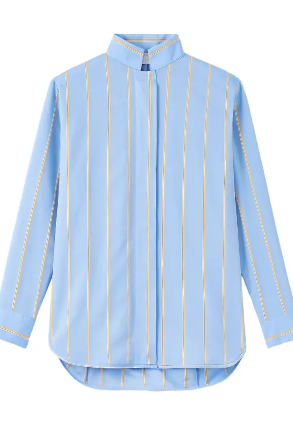 DESTREE Robert blus med draperad detalj - Blå