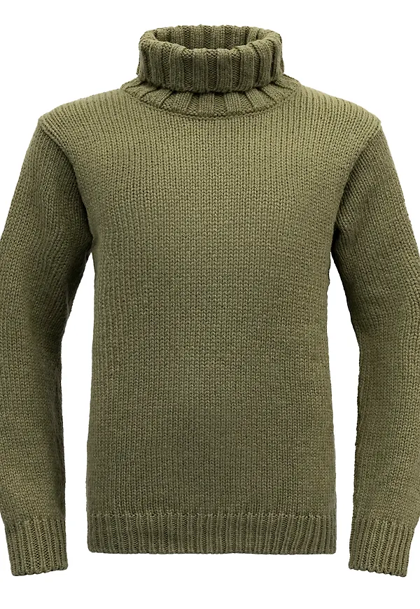 Devold Unisex Nansen Wool High Neck Olive