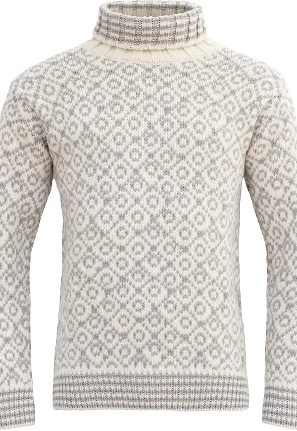 Devold Unisex Svalbard Sweater High Neck Offwhite/Grey