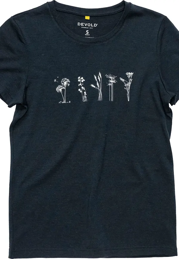 Devold Women's Classic Flowers Tee Ink