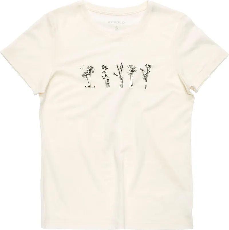 Devold Women's Classic Flowers Tee White