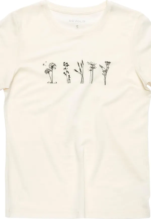 Devold Women's Classic Flowers Tee White