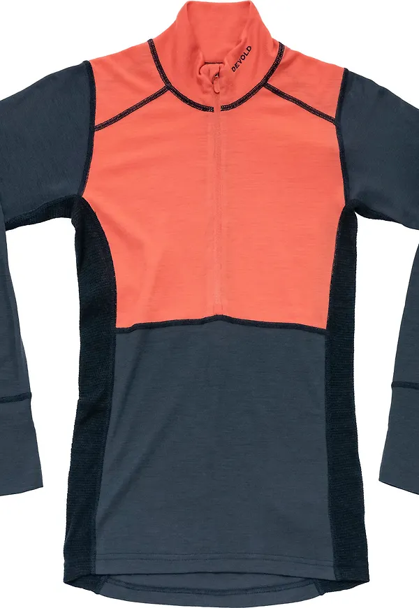 Devold Women's Lauparen Merino 190 Zip Neck Coral/Night/Ink