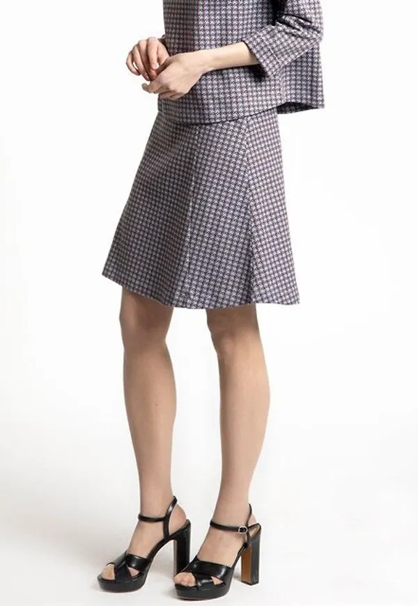 Klassisk Kjol I Hundtandsmönster - Madeleine Skirt Blue