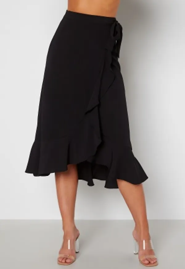 Bubbleroom Care Gillie Wrap Skirt Black 36